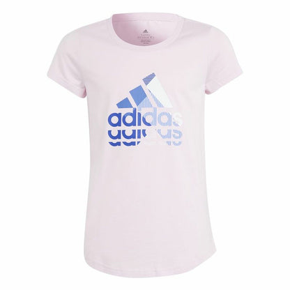 Child's Short Sleeve T-Shirt Adidas Graphic Pink-0