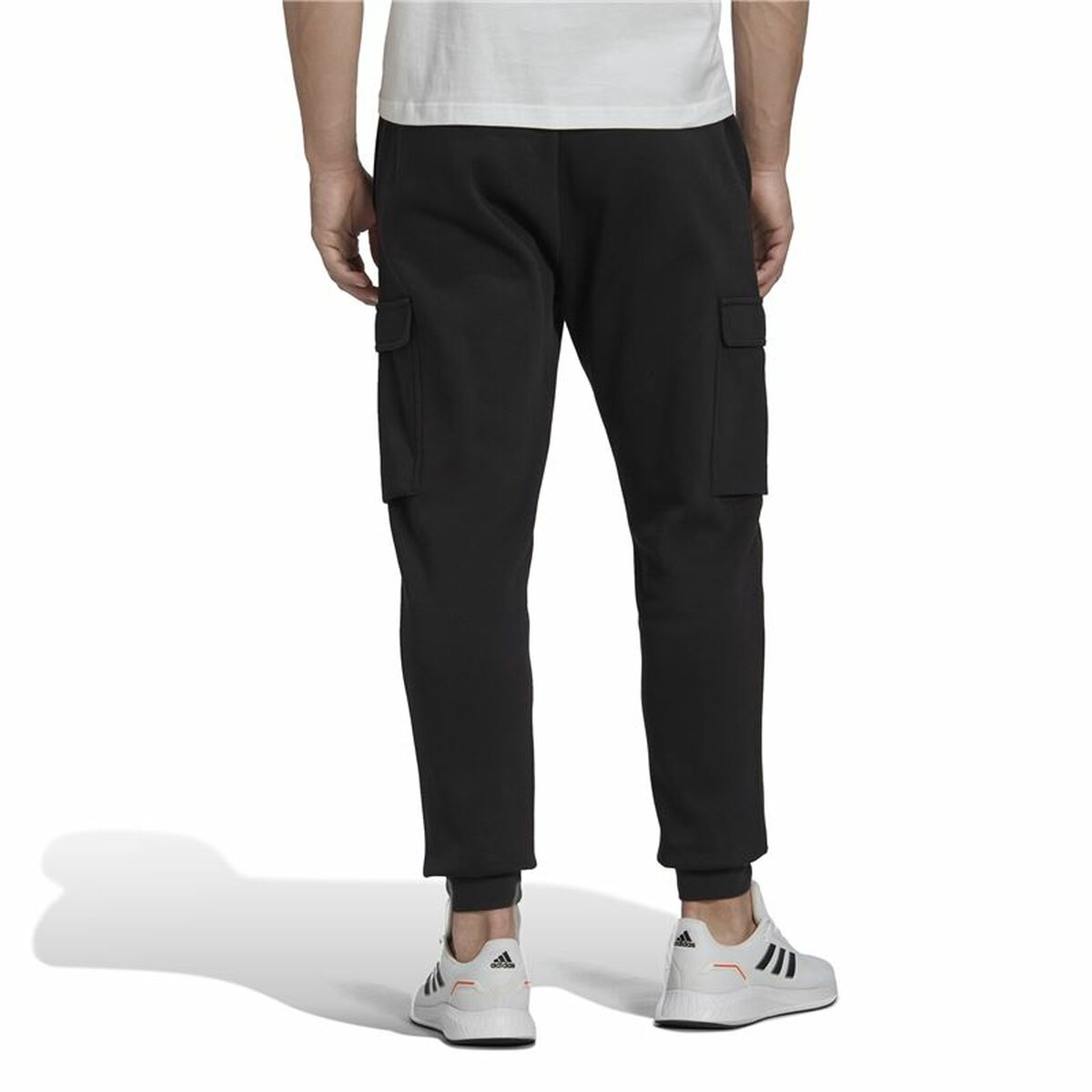 Long Sports Trousers Adidas Essentials Fleece Black Men-7