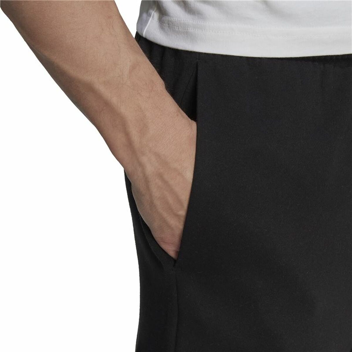 Long Sports Trousers Adidas Essentials Fleece Black Men-4