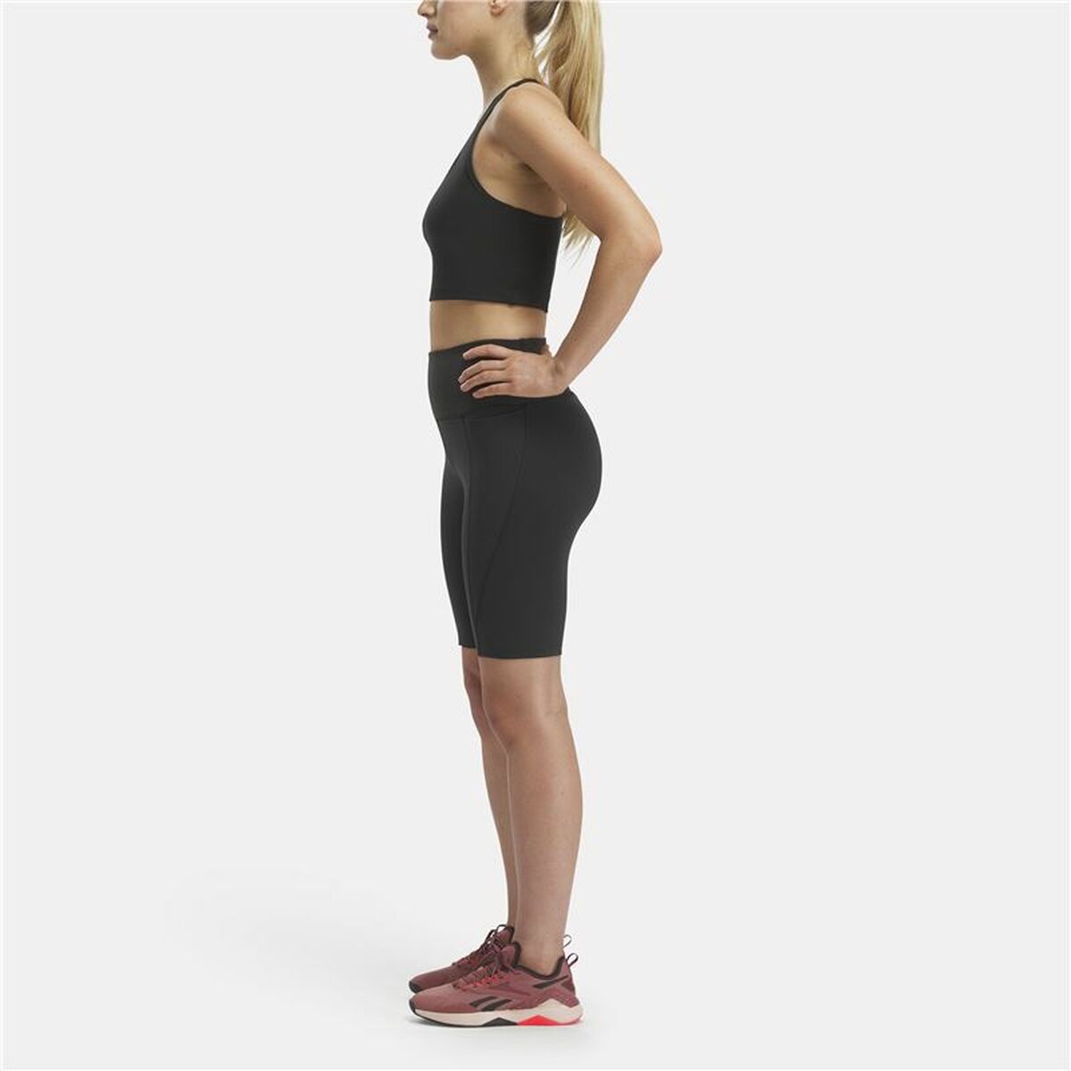 Sport leggings for Women Reebok Identity Sl Fitted Short Black-3