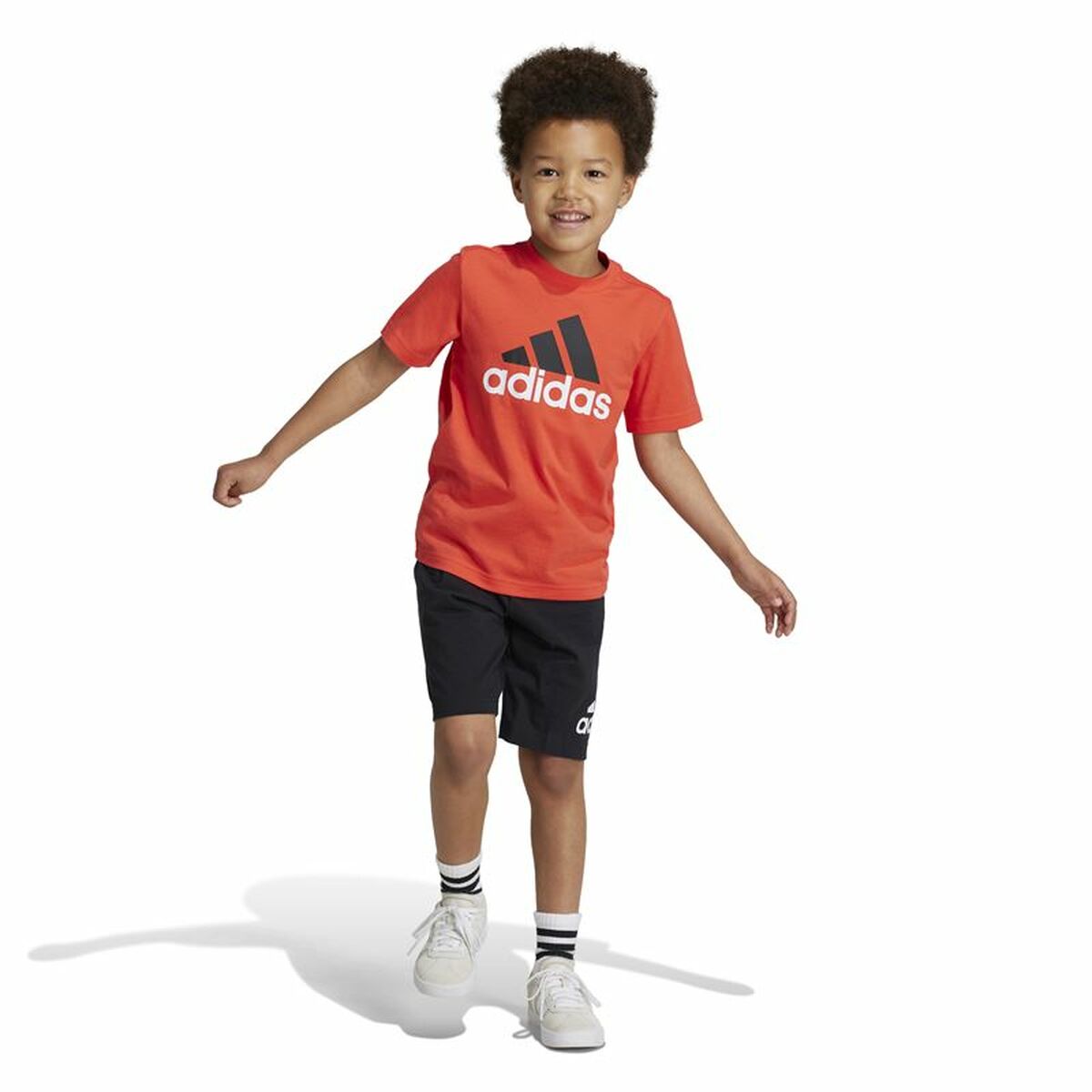 Children's Sports Outfit Adidas Essentials Black Orange-5