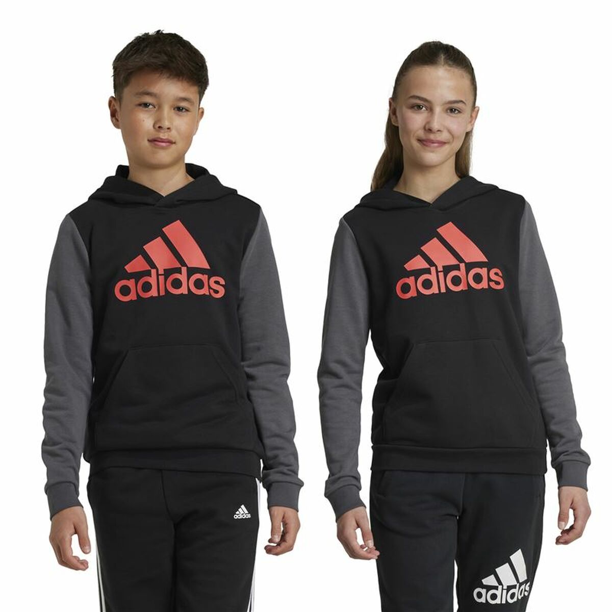 Hooded Sweatshirt for Girls Adidas Essentials Grey-4