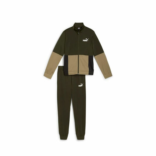 Children’s Tracksuit Puma Colorblock Poly Suit Khaki Olive-0