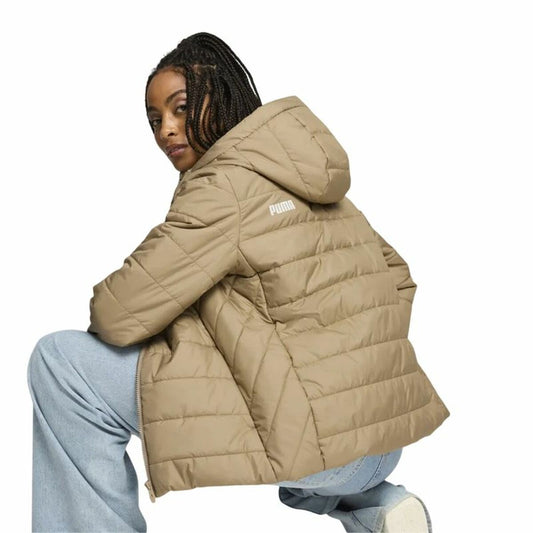 Women's Sports Jacket Puma Ess Hooded Padded Jacket Beige-1