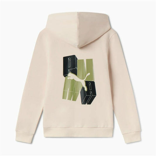 Children's Jacket Puma Essentials+ Graphic Hoodie Fz Beige-1