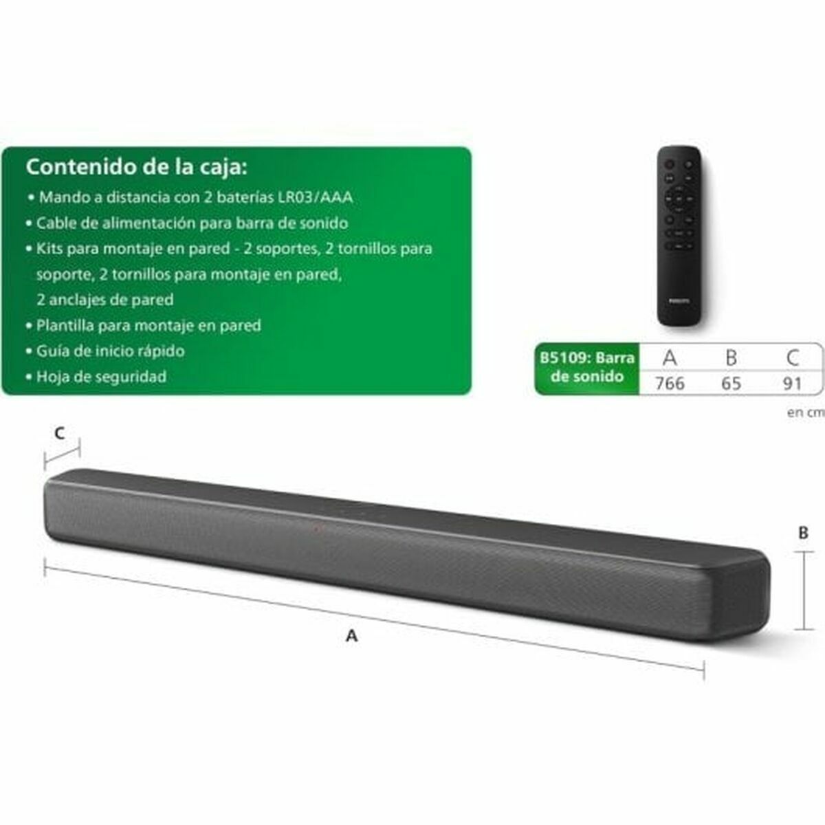 Soundbar Philips TAB5109/10 Grey 60 W-1
