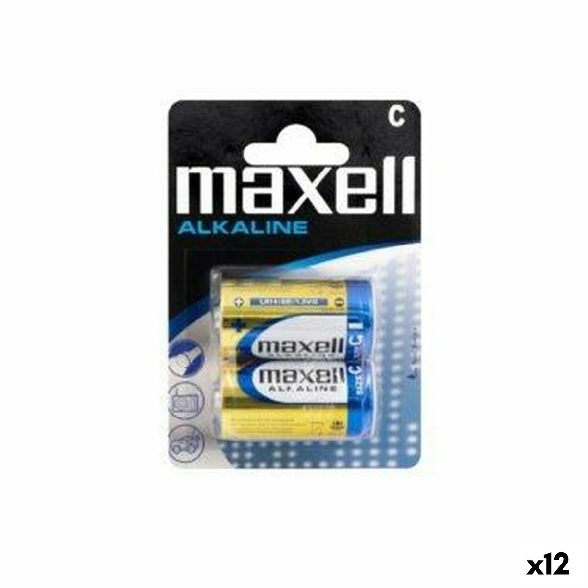 Alkaline Batteries Maxell LR14 (12 Units)-0