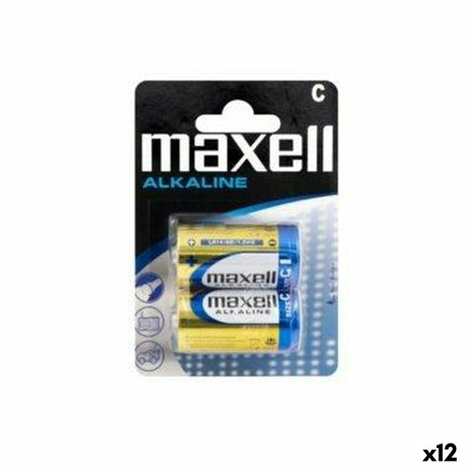 Alkaline Batteries Maxell LR14 (12 Units)-0