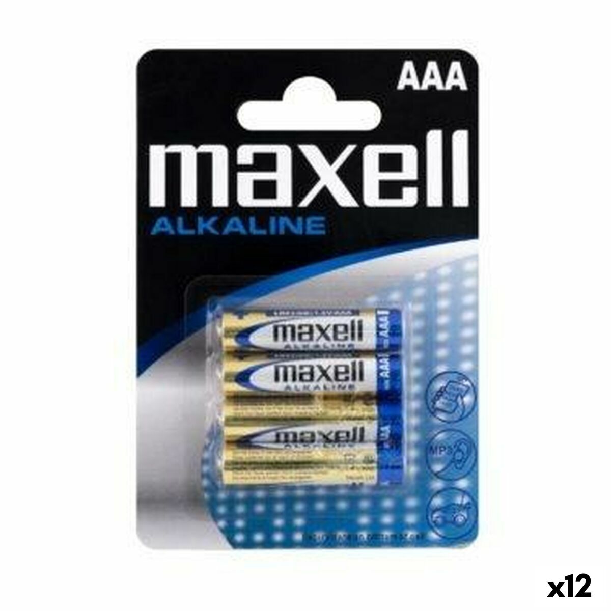 Alkaline Batteries Maxell 723671 AAA LR03 1,5 V (12 Units)-0
