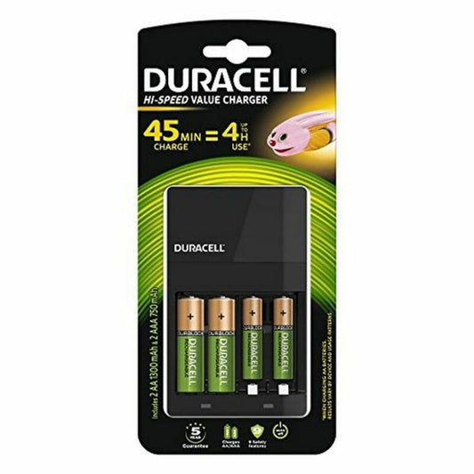 Charger + Rechargeable Batteries DURACELL CEF14 2 x AA + 2 x AAA HR06/HR03 1300 mAh (1 Unit)-0