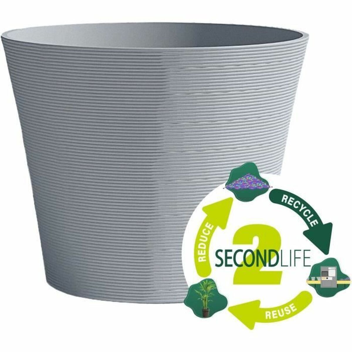 Plant pot Garden ID Grey 30 x 27 cm-2
