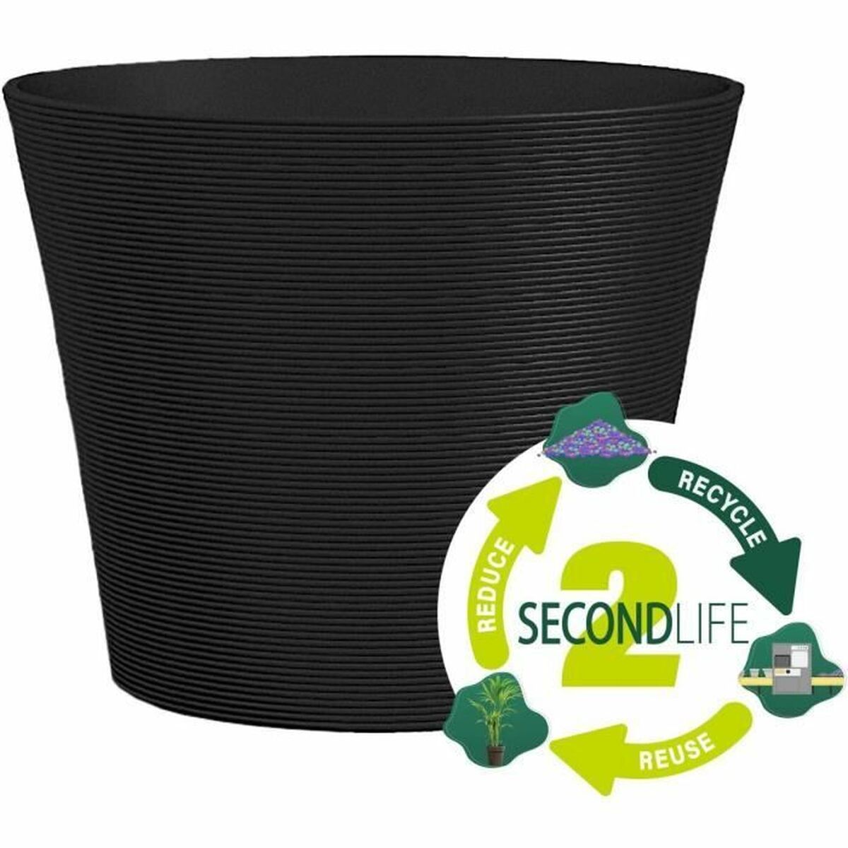 Plant pot Garden ID Black 40 x 34 cm-5