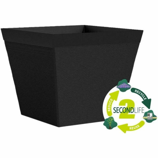 Plant pot Garden ID Black Squared 29 x 26 cm-1