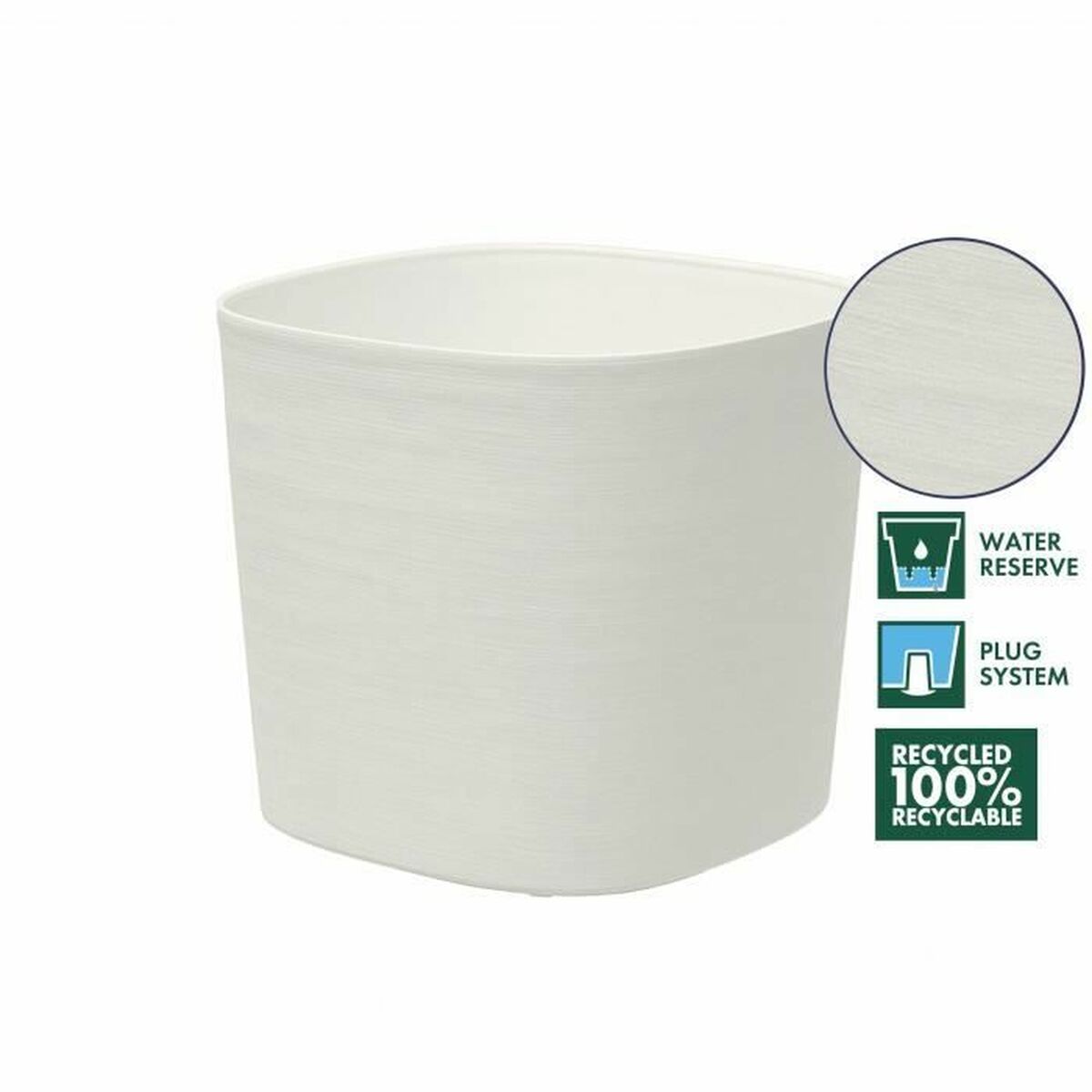 Self-watering flowerpot Garden ID White 40 x 40 cm-4
