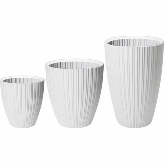 Plant pot Garden ID Fancy White Polyethylene 40 x 42 cm-1