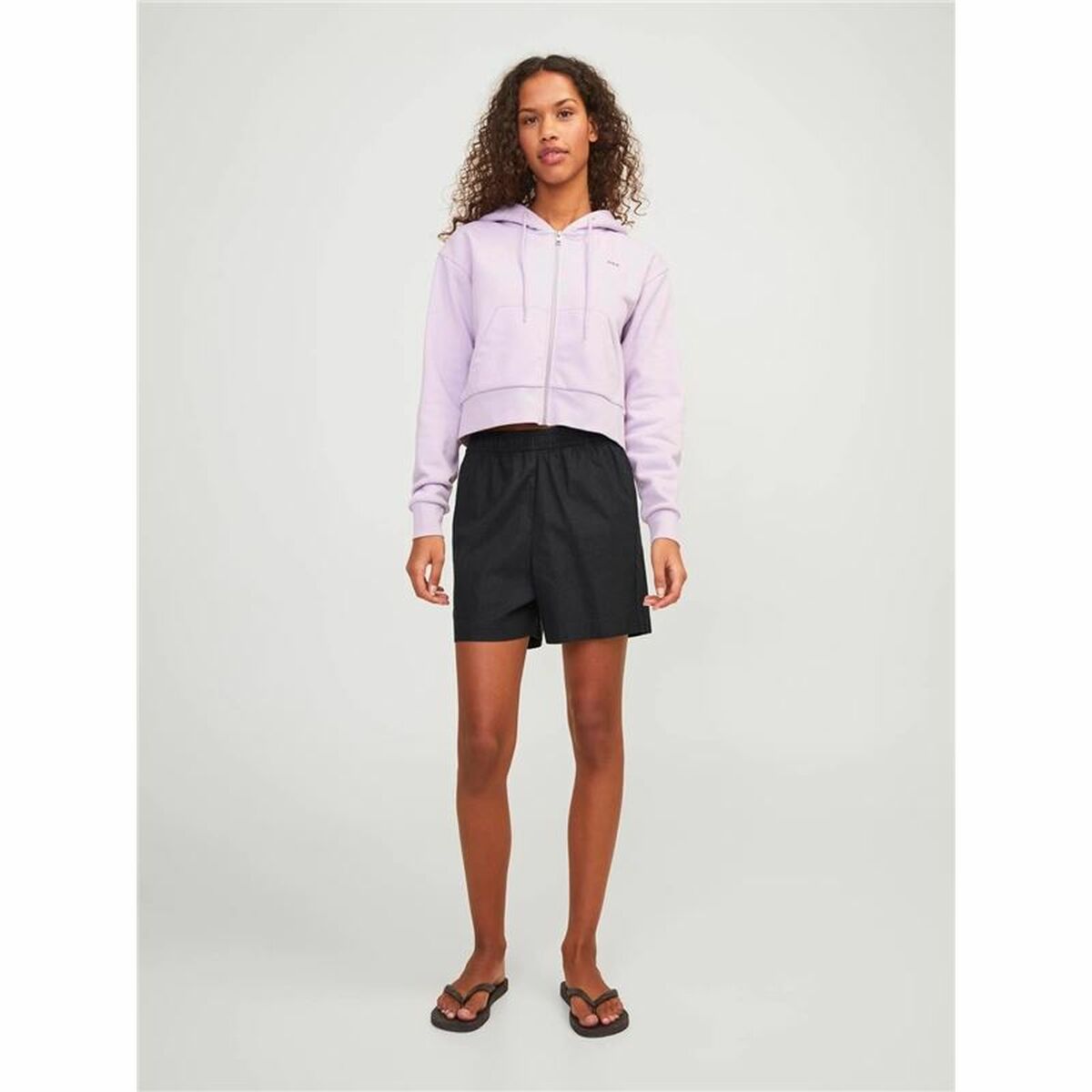 Sports Shorts for Women Jack & Jones Black Linen-3