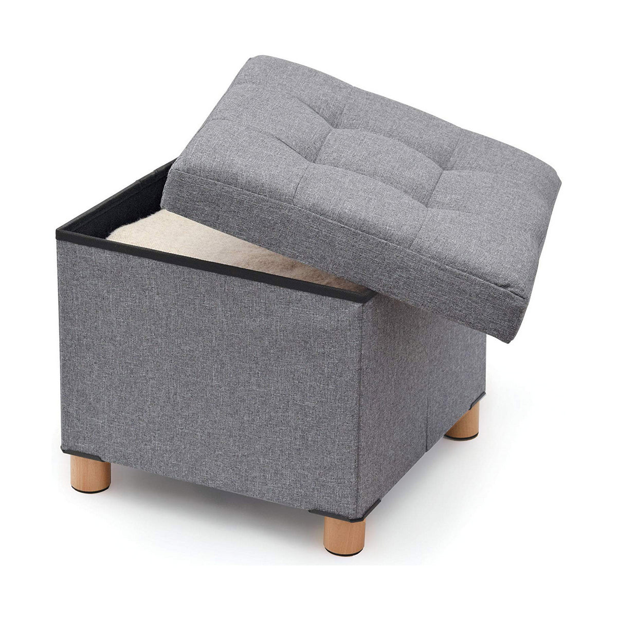 Pouffe Domopak Living Grey 38 x 38 x 34 cm Polyester-0