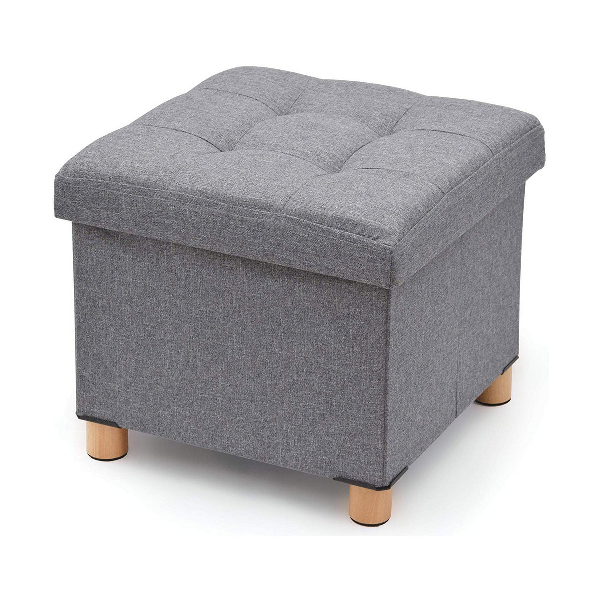 Pouffe Domopak Living Grey 38 x 38 x 34 cm Polyester-2