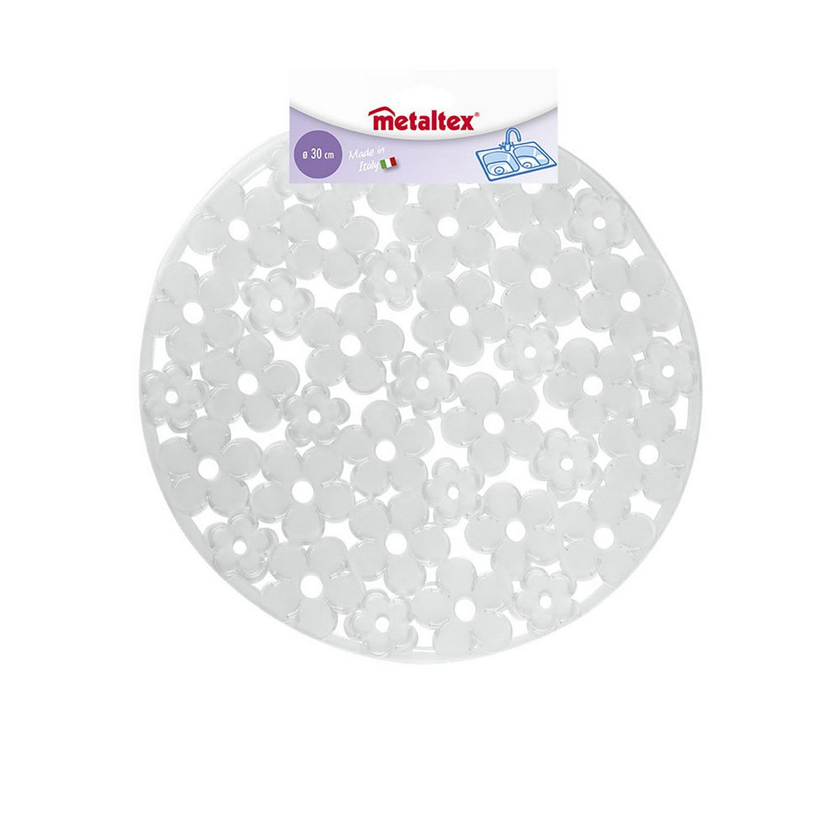 Draining Rack for Kitchen Sink Metaltex Circular PVC Translucent (Ø30 cm)-1