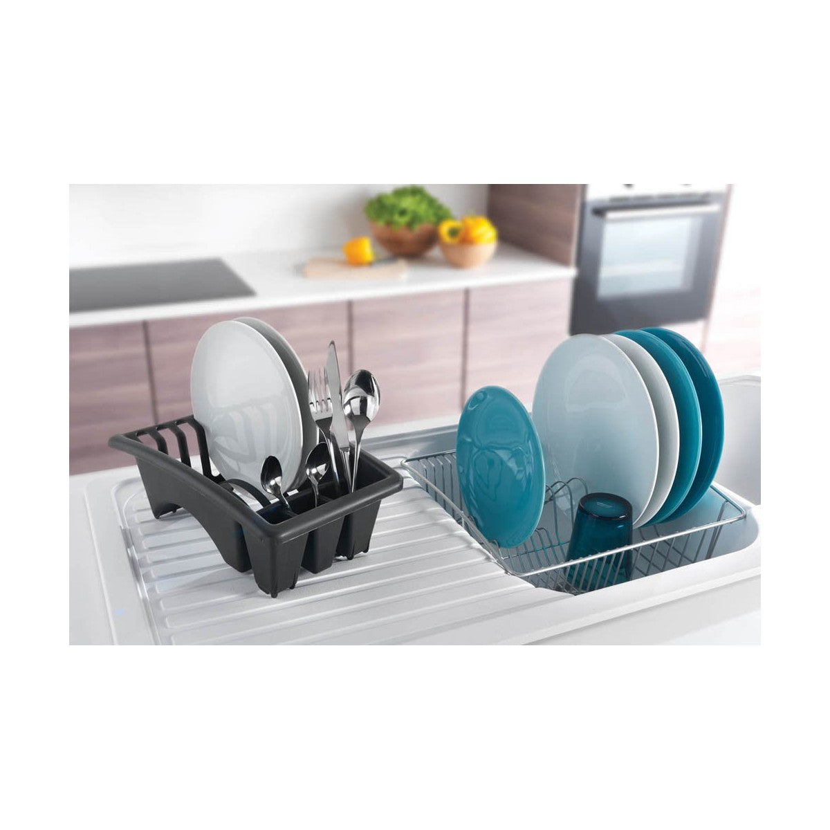 Draining Rack for Kitchen Sink Metaltex Grey (35 x 30 x 11 cm)-2