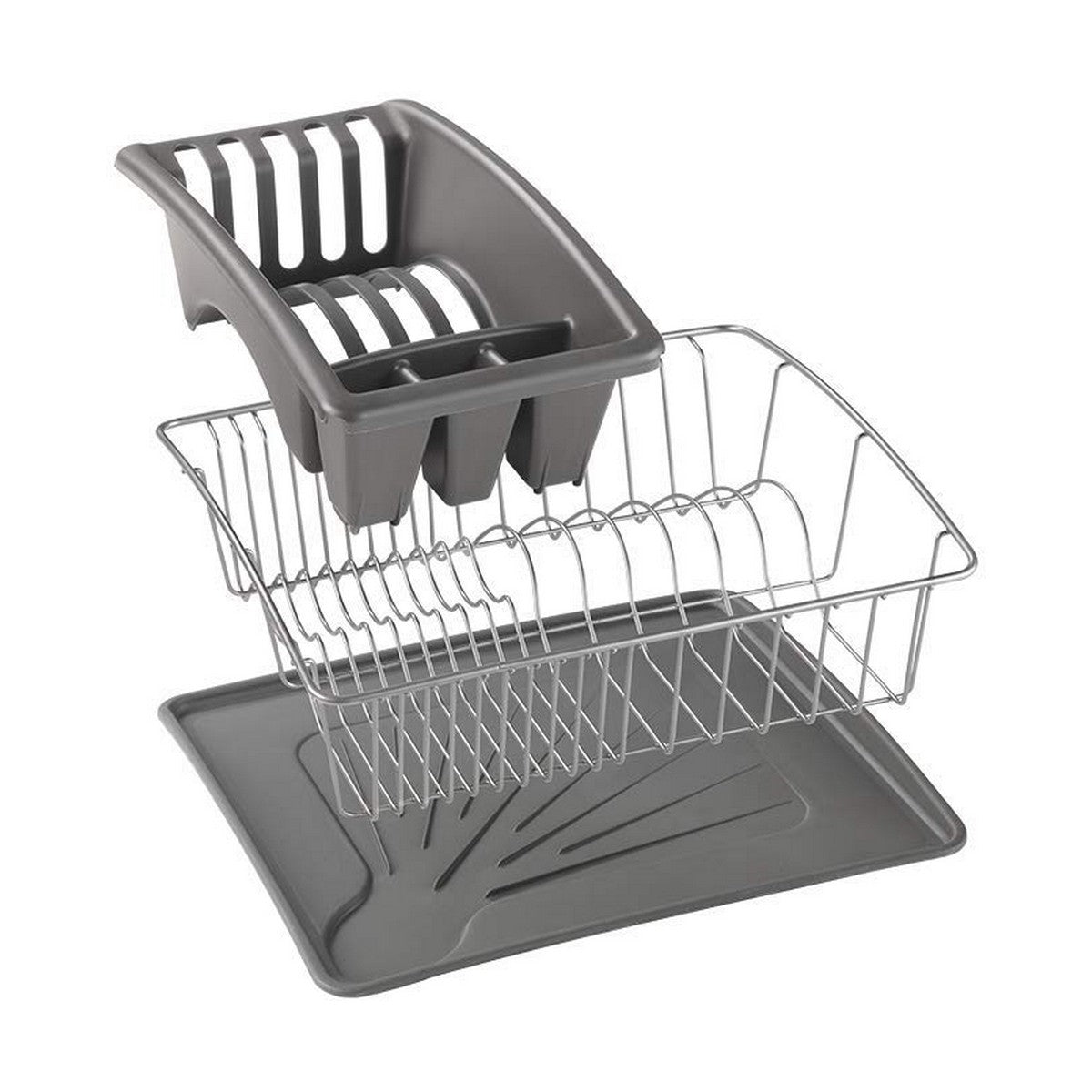 Draining Rack for Kitchen Sink Metaltex Grey (35 x 30 x 11 cm)-3