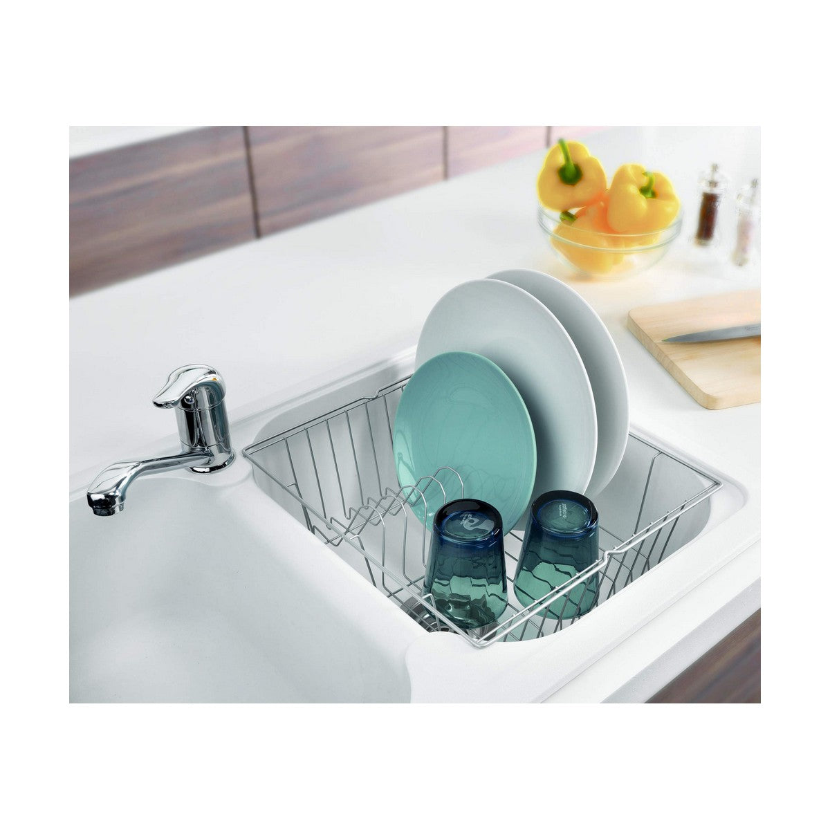 Draining Rack for Kitchen Sink Metaltex Grey (35 x 30 x 11 cm)-1