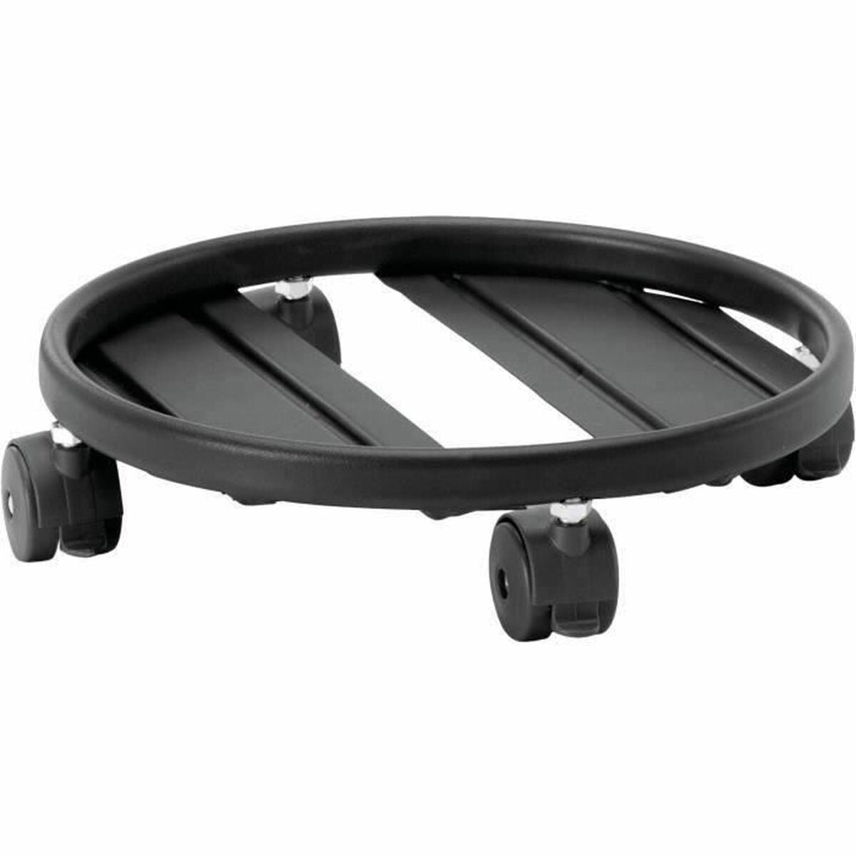 Flowerpot Standt with Wheels Garden ID Black Metal 30 cm-0