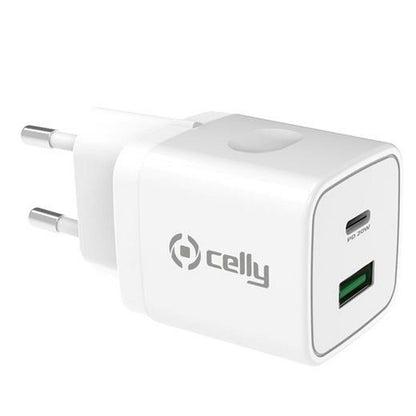 Wall Charger 2-in-1 Celly White 20 W-1