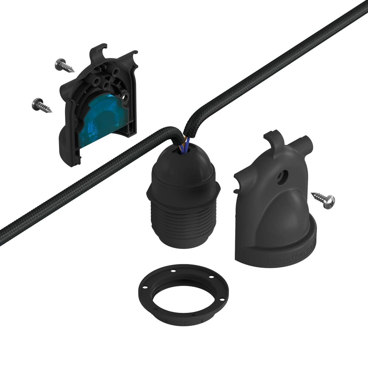Lamp holder Creative Black E27-8