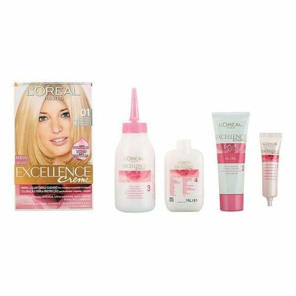 Permanent Dye Excellence L'Oreal Make Up Excellence Ultra Light Natural Blonde Nº 9.0-rubio muy claro Nº 8.0-rubio claro 192 ml-0