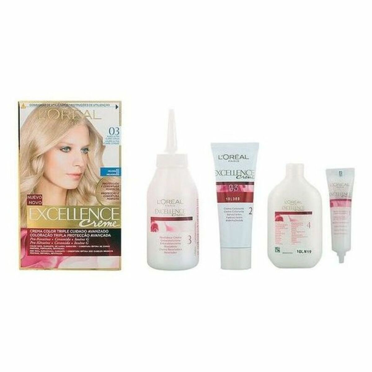 Permanent Dye Excellence L'Oreal Make Up 8411104004764 Ultra Light Ash Blonde Nº 9.0-rubio muy claro Nº 8.0-rubio claro 192 ml-0