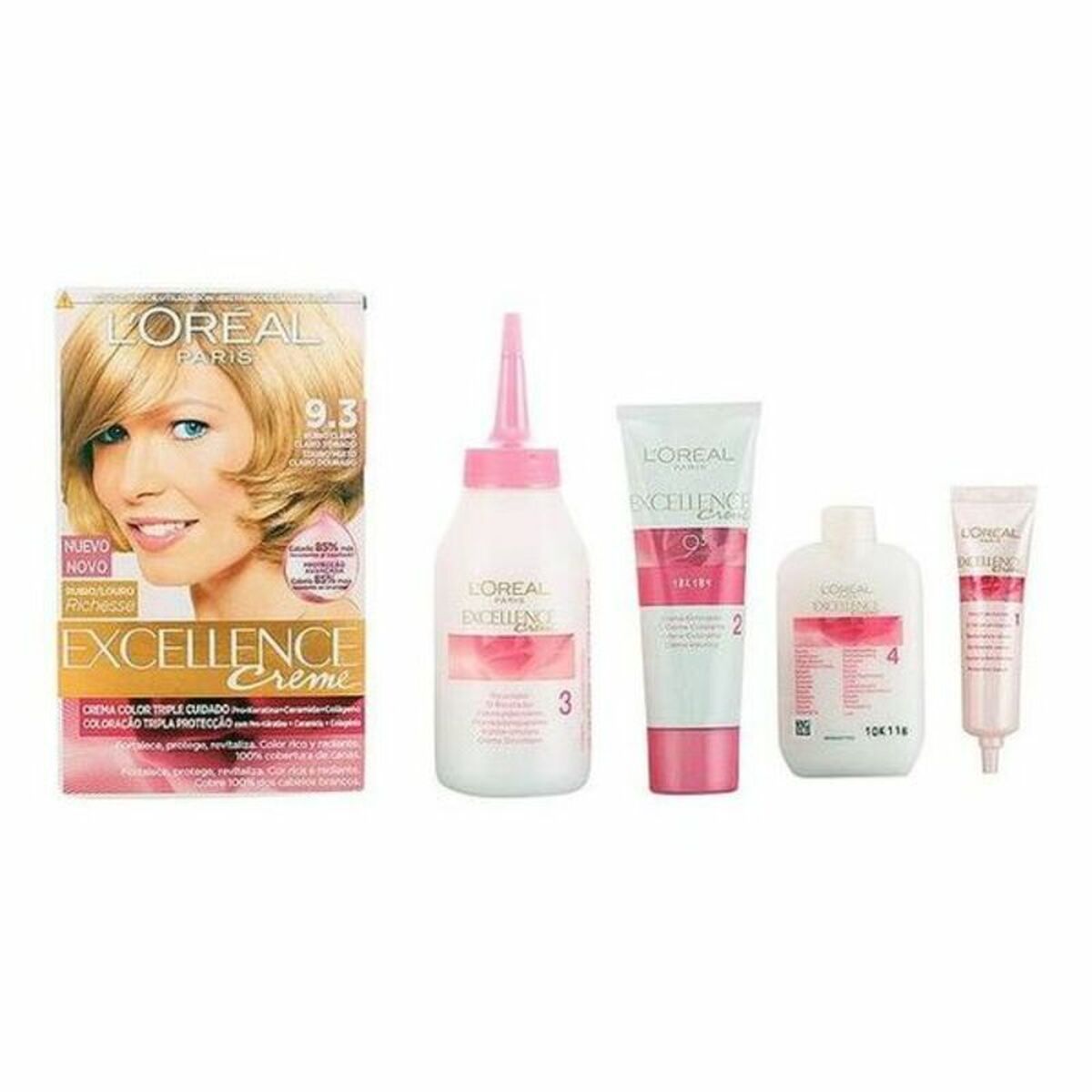 Permanent Dye Excellence L'Oreal Make Up Excellence Light Golden Blonde Nº 9.0-rubio muy claro Nº 8.0-rubio claro 192 ml-0