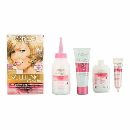 Permanent Dye Excellence L'Oreal Make Up Excellence Light Golden Blonde Nº 9.0-rubio muy claro Nº 8.0-rubio claro 192 ml-0