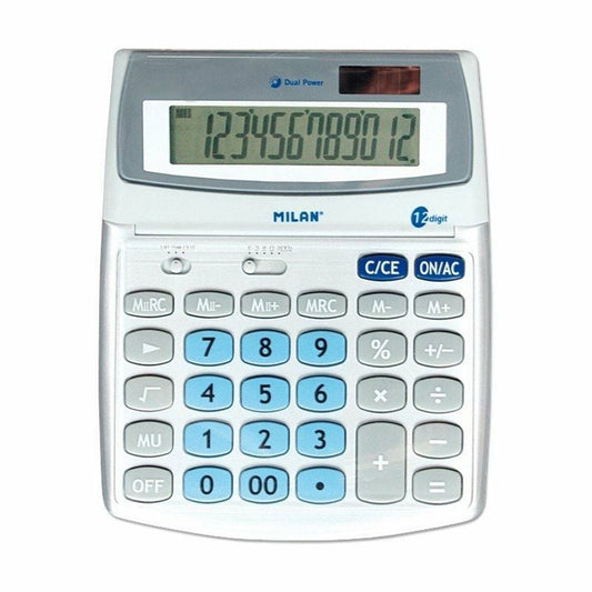Calculator Milan 152512BL White Metal-0