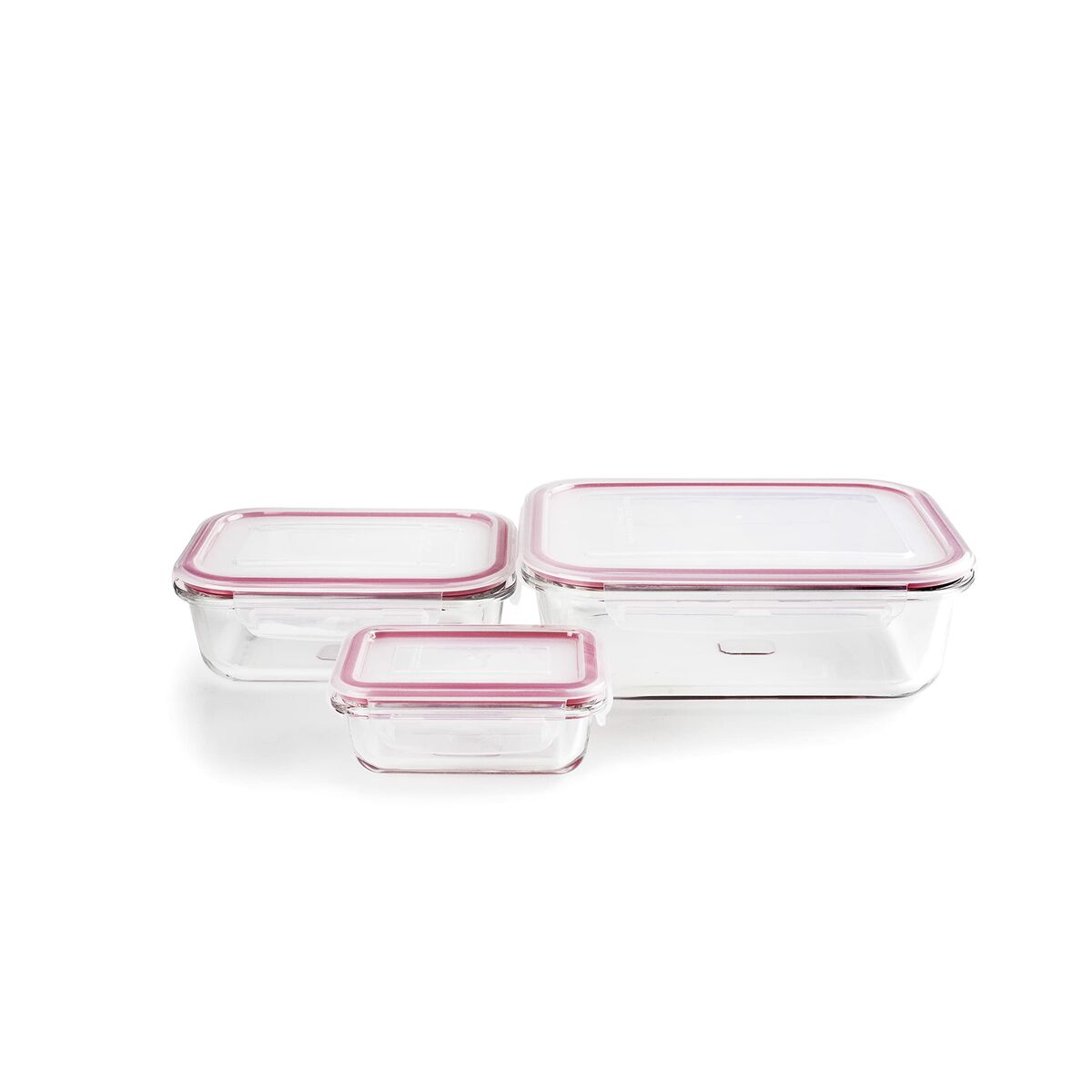 Set of Stackable Hermetically-sealed Kitchen Containers Ibili 754750 3 Units-2