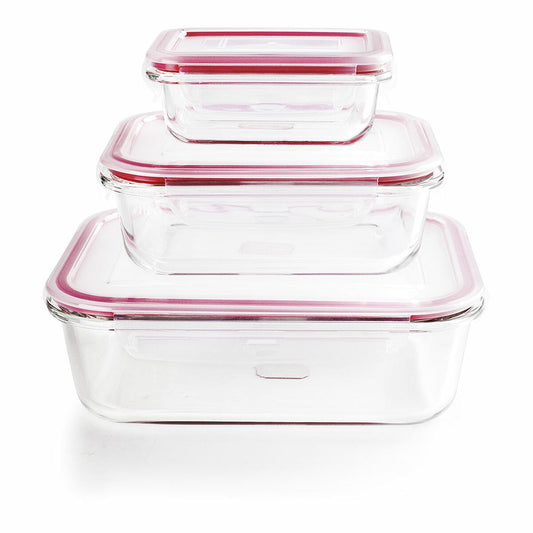 Set of Stackable Hermetically-sealed Kitchen Containers Ibili 754750 3 Units-0