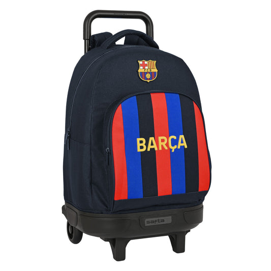 School Rucksack with Wheels F.C. Barcelona Maroon Navy Blue 33 X 45 X 22 cm-0