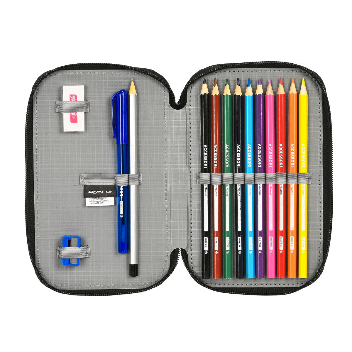 School Case with Accessories El Niño Green bali Black 12.5 x 19.5 x 4 cm (28 Pieces)-2