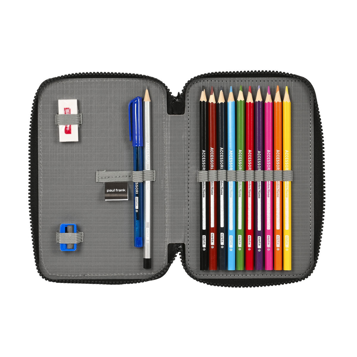 School Case with Accessories Paul Frank Campers Black 12.5 x 19.5 x 4 cm (28 Pieces)-4