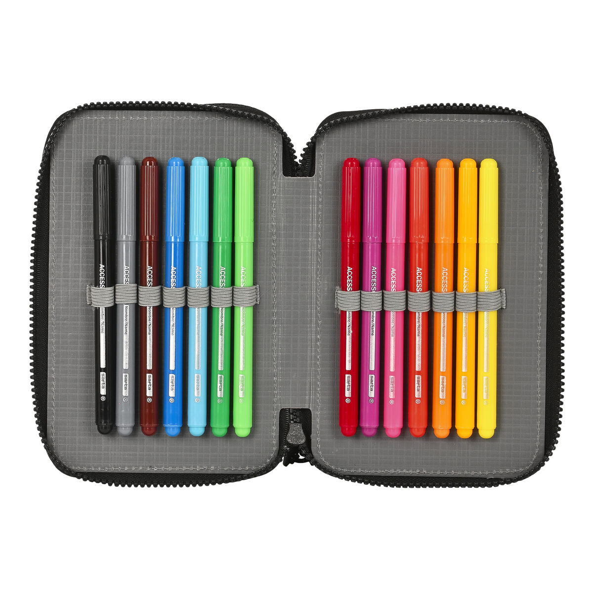 School Case with Accessories Paul Frank Campers Black 12.5 x 19.5 x 4 cm (28 Pieces)-3