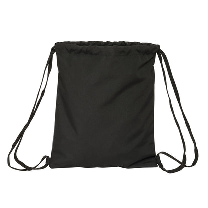 Backpack with Strings BlackFit8 Old school Black Grey 35 x 40 x 1 cm-3
