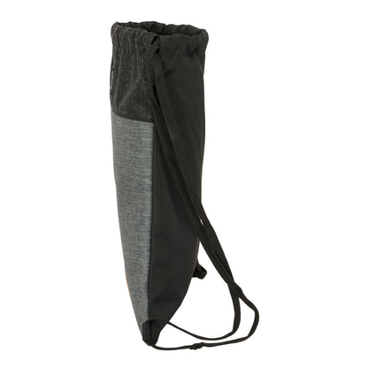 Backpack with Strings BlackFit8 Old school Black Grey 35 x 40 x 1 cm-2
