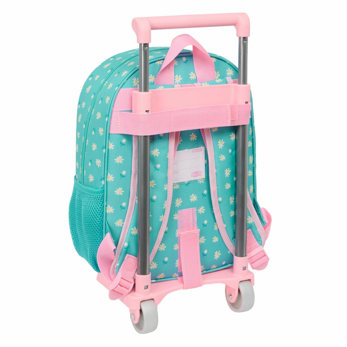 School Rucksack with Wheels Peppa Pig Pretty flowers Yellow Mint 26 x 11 x 67 cm 26 x 34 x 11 cm-2