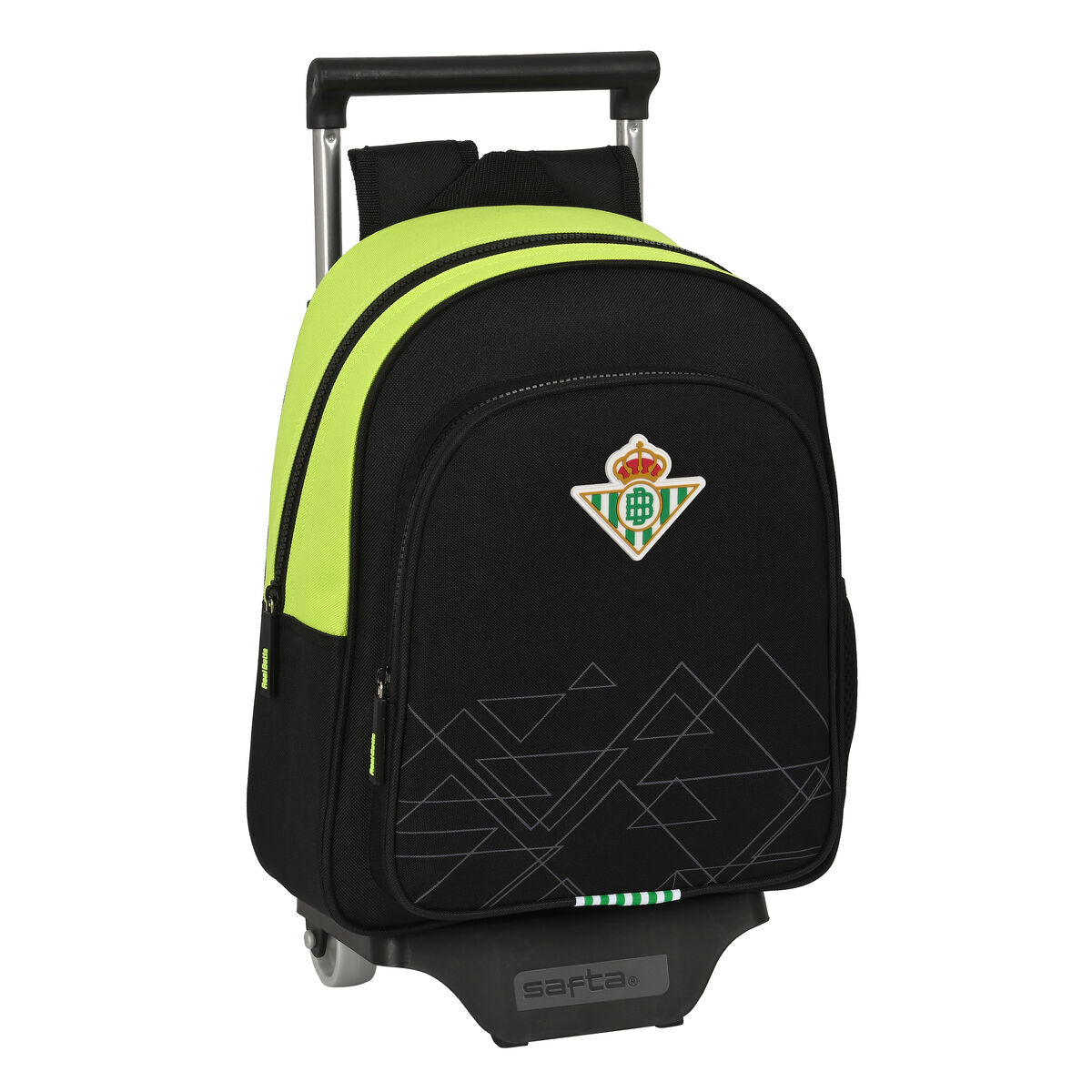 School Rucksack with Wheels Real Betis Balompié Black Lime 28 x 34 x 10 cm-0