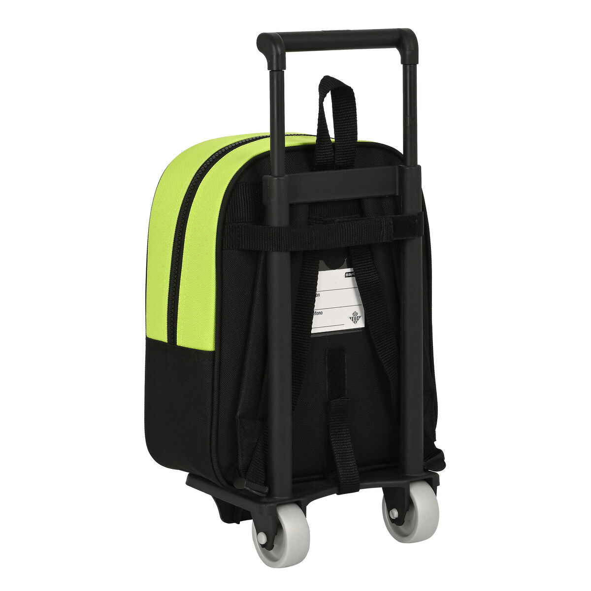 School Rucksack with Wheels Real Betis Balompié Black Lime 22 x 27 x 10 cm-1