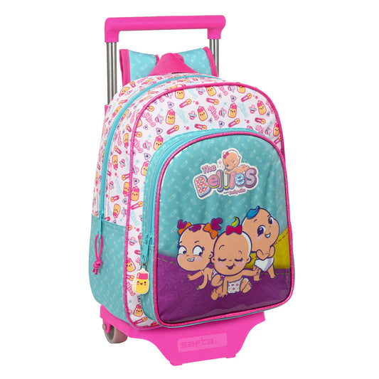 School Rucksack with Wheels The Bellies 26 x 34 x 11 cm Purple Turquoise White-0