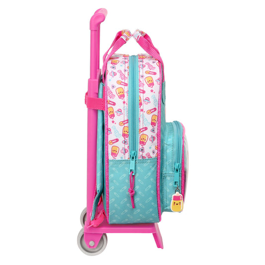 School Rucksack with Wheels The Bellies 20 x 28 x 8 cm Purple Turquoise White-1