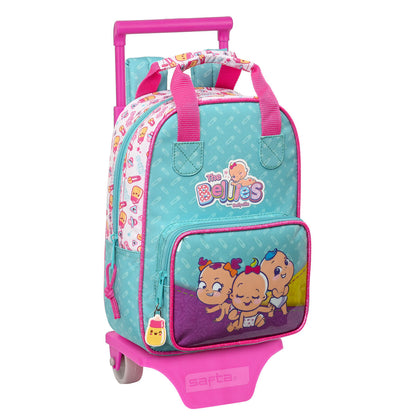 School Rucksack with Wheels The Bellies 20 x 28 x 8 cm Purple Turquoise White-0