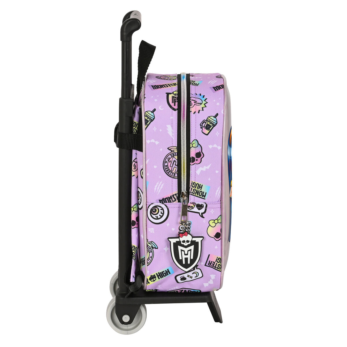 School Rucksack with Wheels Monster High Best boos Lilac 22 x 27 x 10 cm-2