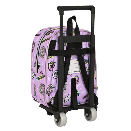 School Rucksack with Wheels Monster High Best boos Lilac 22 x 27 x 10 cm-1